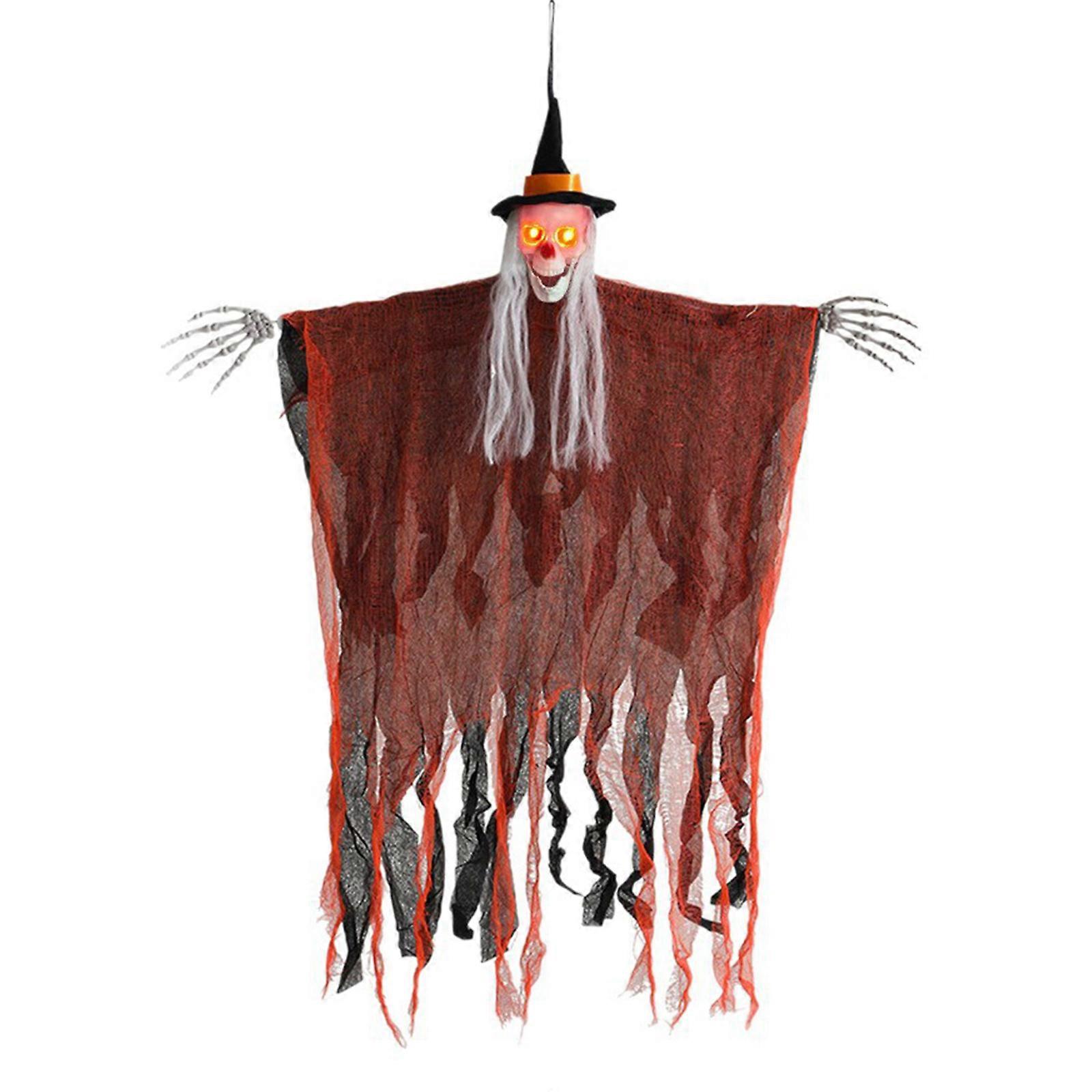 Scary Hanging Skeleton Ghosts Glowing Halloween Scene Layout Props