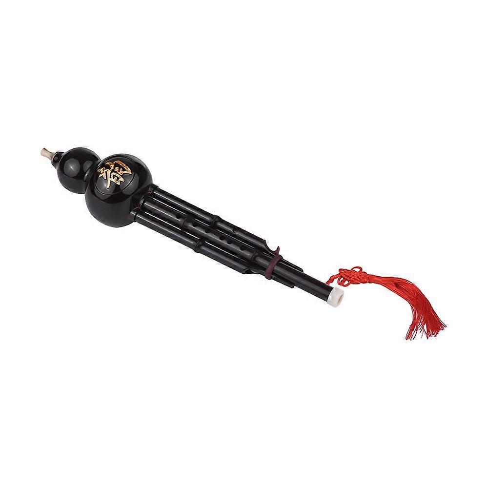 Chinese Traditional Instrument Hulusi Cucurbit Flute Bottle Gourd Silk C-Key Resin Material with Chinese Knot Carry Case for Beginners Musical Gift