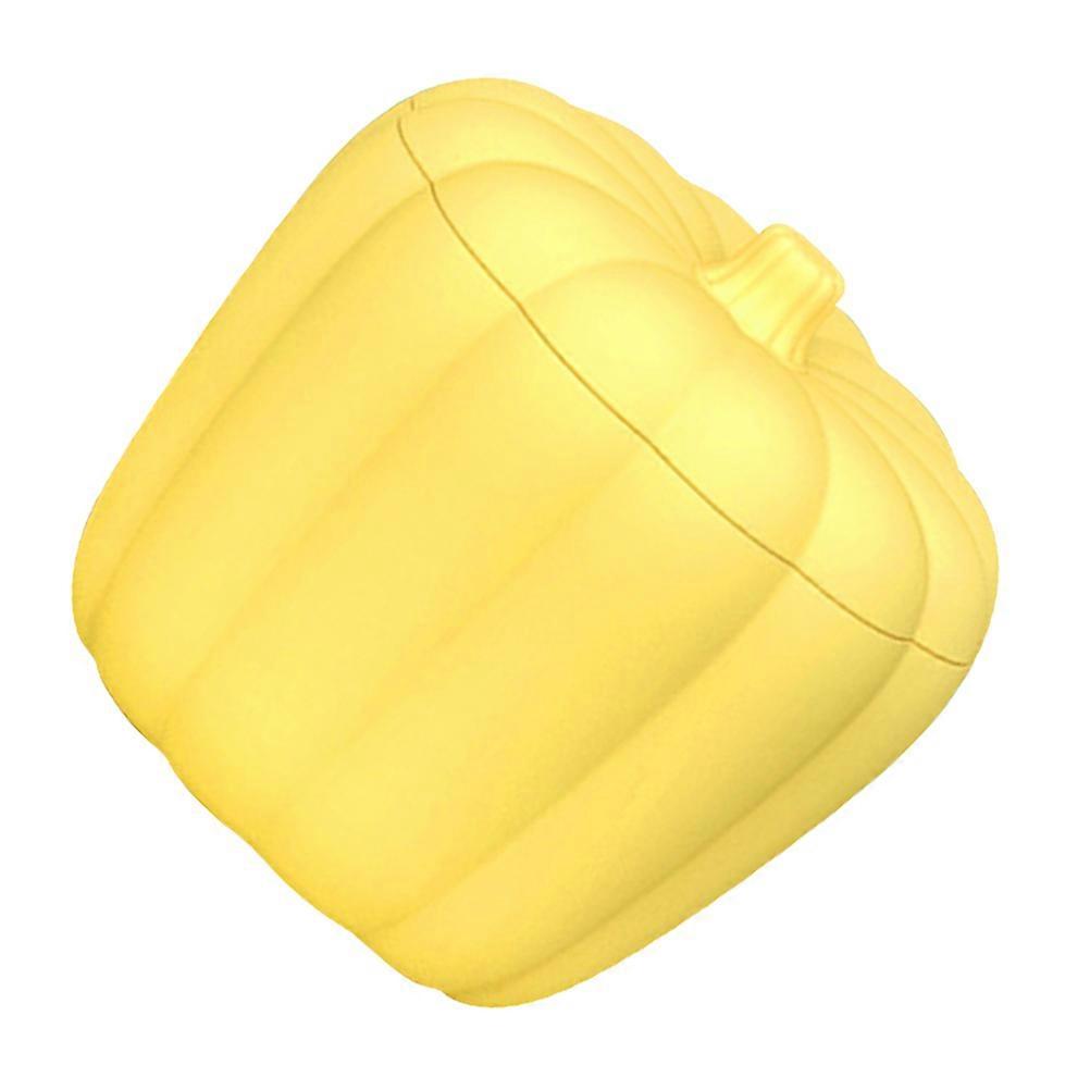 Silicone Ice Bucket Pumpkin Shape for Bar Cooling Beverages Yellow 1Pc