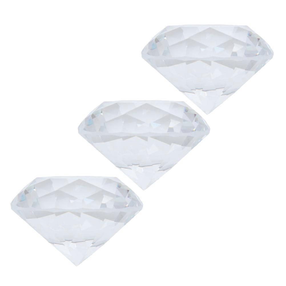 Diamond Decor Simulated Diamonds 3Pcs Transparent Craftsmanship Tabletop Ornament Display