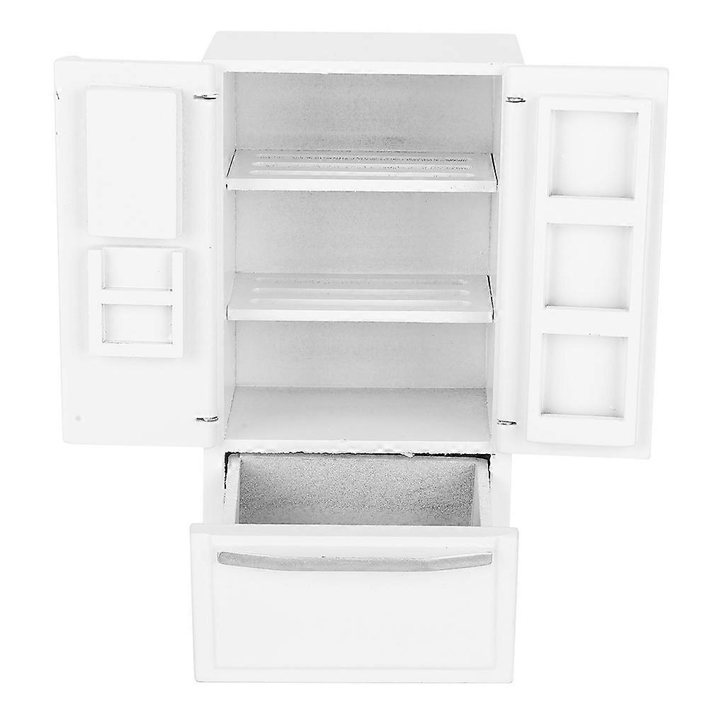 12 Mini Birch Double Door Refrigerator Model White Silver Trim