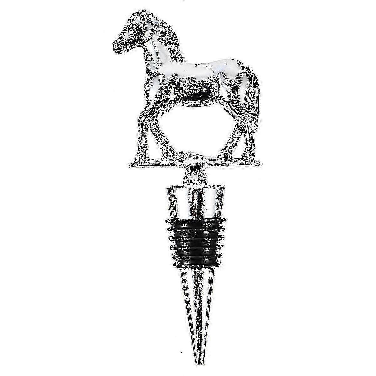 Vinflaskpropp med korksparpump för vinkonservering - Horse Design