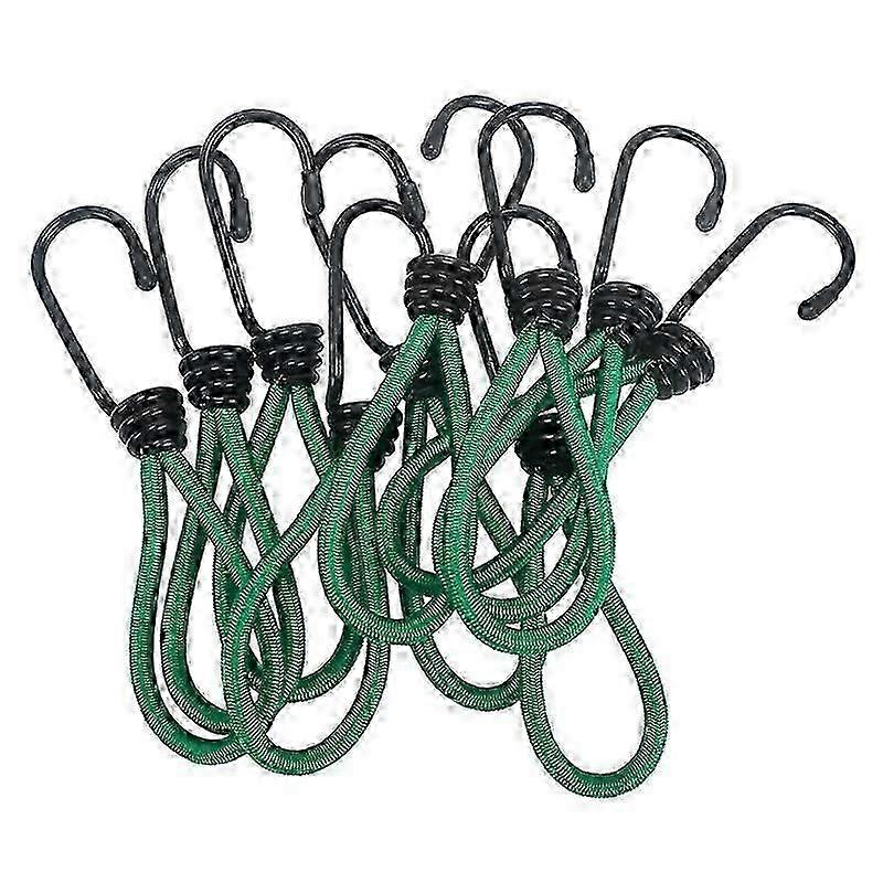 12-Piece Tarp Tensioner Hook Set with Elastic Straps for Secure Camping and Cover Use