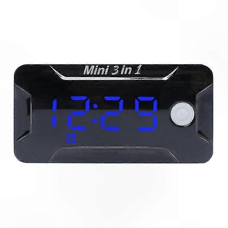 Waterproof Motorcycle Clock with Thermometer and Voltmeter Display