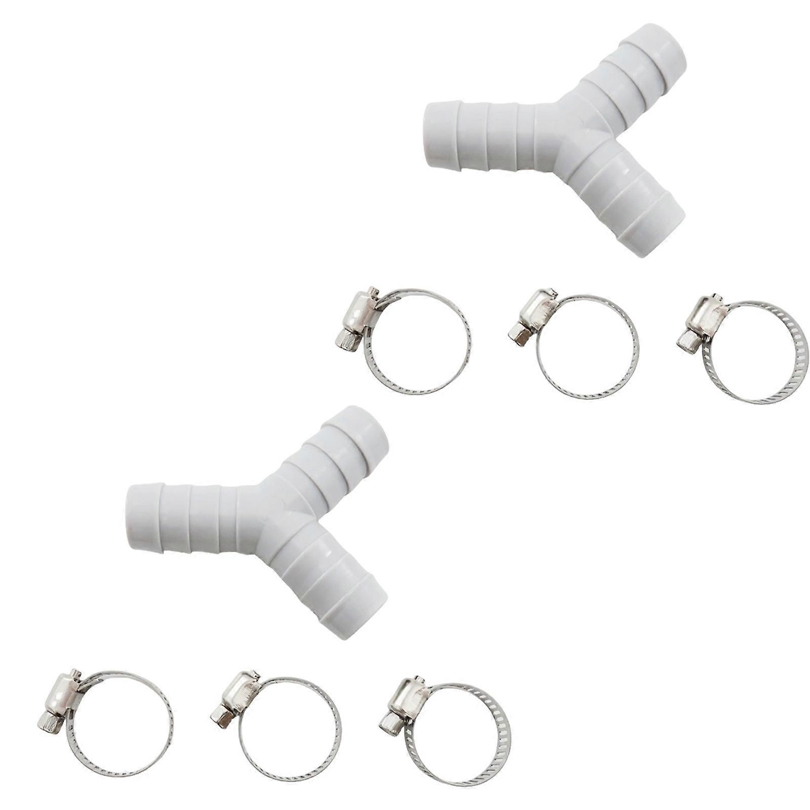 Double Connection Washing Machine Water Discharge Hose Y Shaped Design Drain Hose Extension for Multiple Appliances Grey