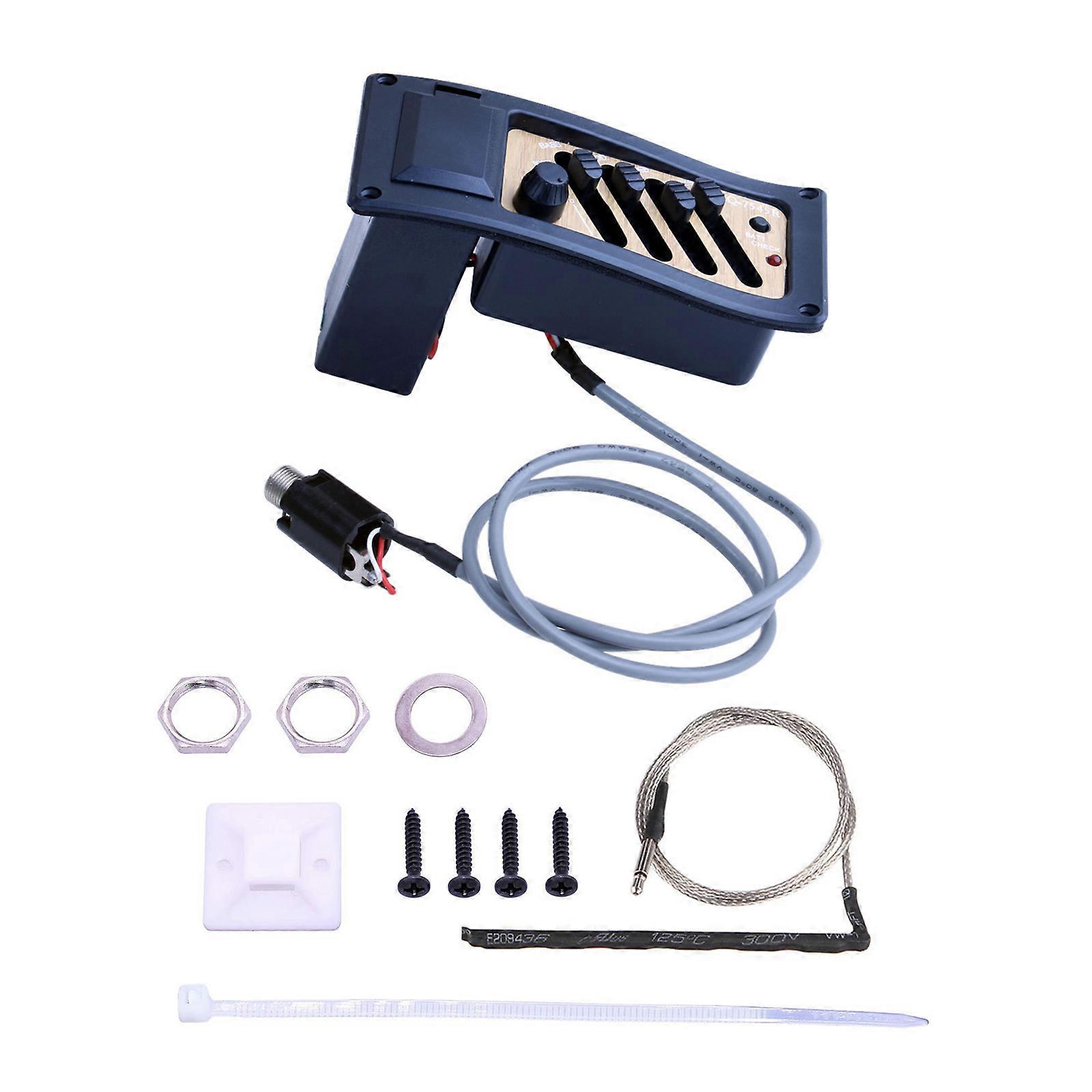 Multifuntional 4 Band Equalizer Plastic Texture Suitable for String Instruments Treble Bass Control Accessory Package Multicolor