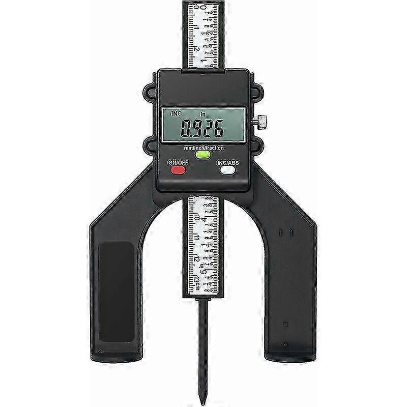 Digital Depth Gauge Height Gauge 80mm/3.14in 0.10mm/0.004in Accuracy with ABS/INC Function Height/Depth Measurement for Carpentry Wood Table Saw Batte