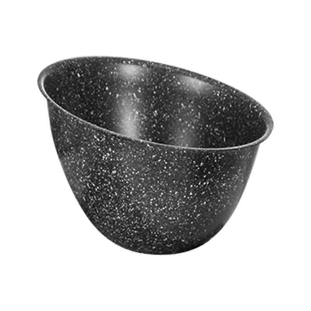 Stainless Steel Salad Bowl with Angled Design for Home Storage Use Black 7.5 Inches