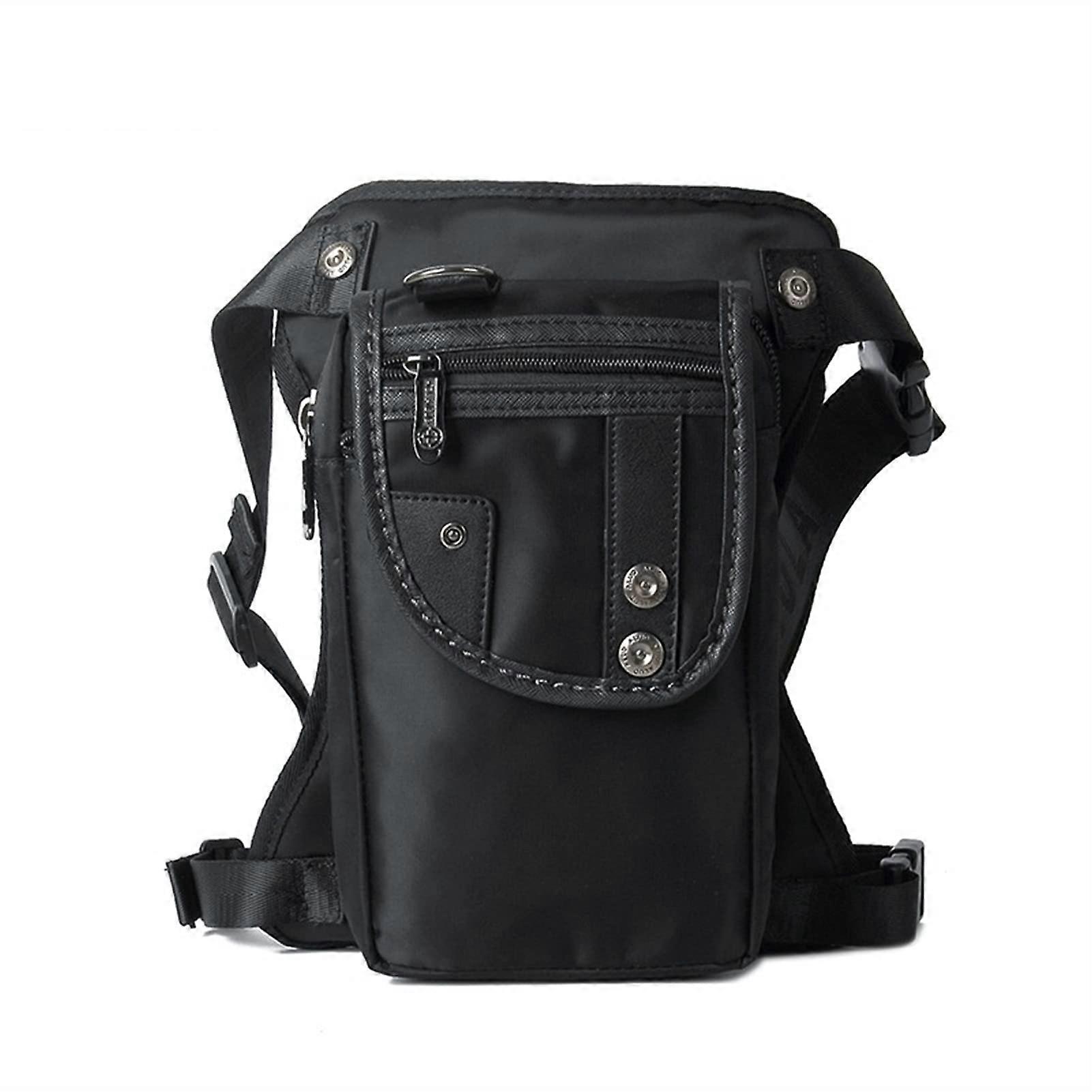 Leg Bag, Hip Bag Fashionable Waterproof Canvas Waist Bag Casual Travel Men's Bag Motorcycle Leg Bag Pants Waist Bag 5 Colors Nylon Black