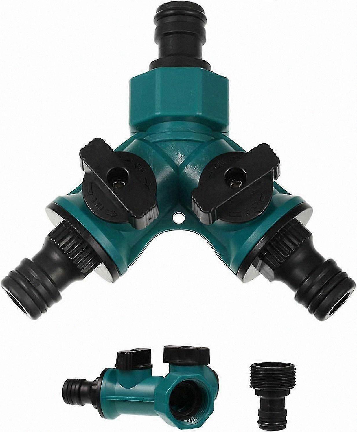 Y-Type Garden Hose Splitter with Dual Independent Switch Valves for Water Pipe Connection