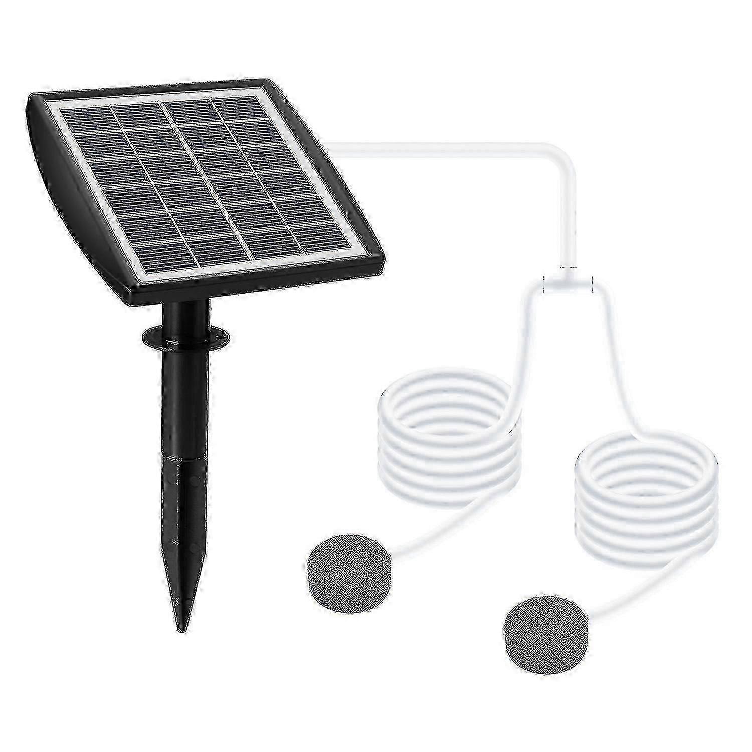 Solar beluftningspumpe, 2 Mode Solar Powered Air Pump Oxygenator til iltning af damvand