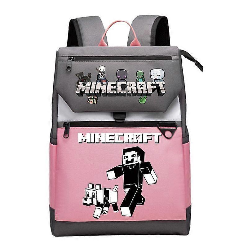 Minecraft student backpack, cartoon patterned backpack, children's backpack Style 18