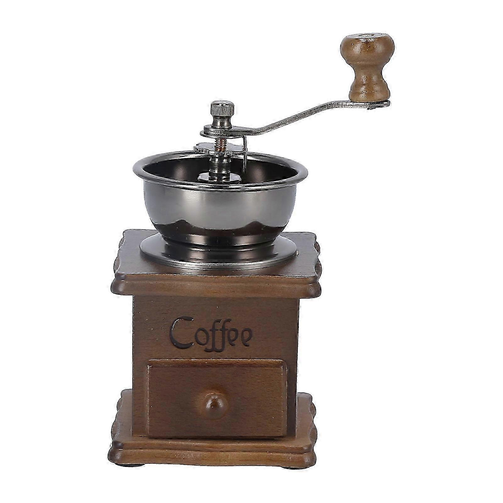 Portable Retro Manual Coffee Grinder, Fine Polished Pull-Out Bean Mill