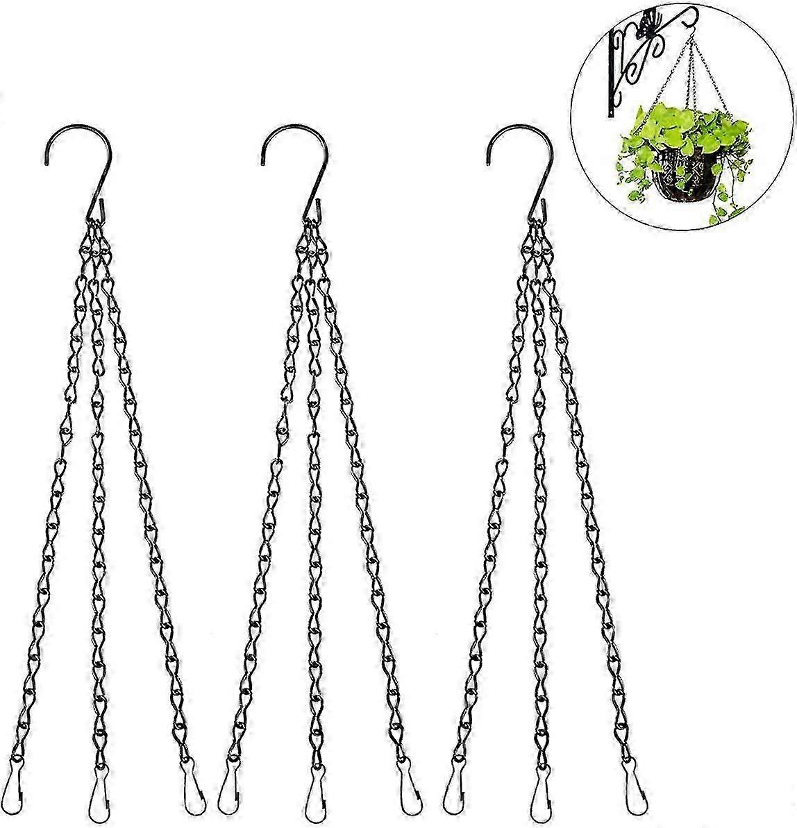 Hanging Basket Chain, 3 Sets Plant Hanger Metal Chains With Clips F...