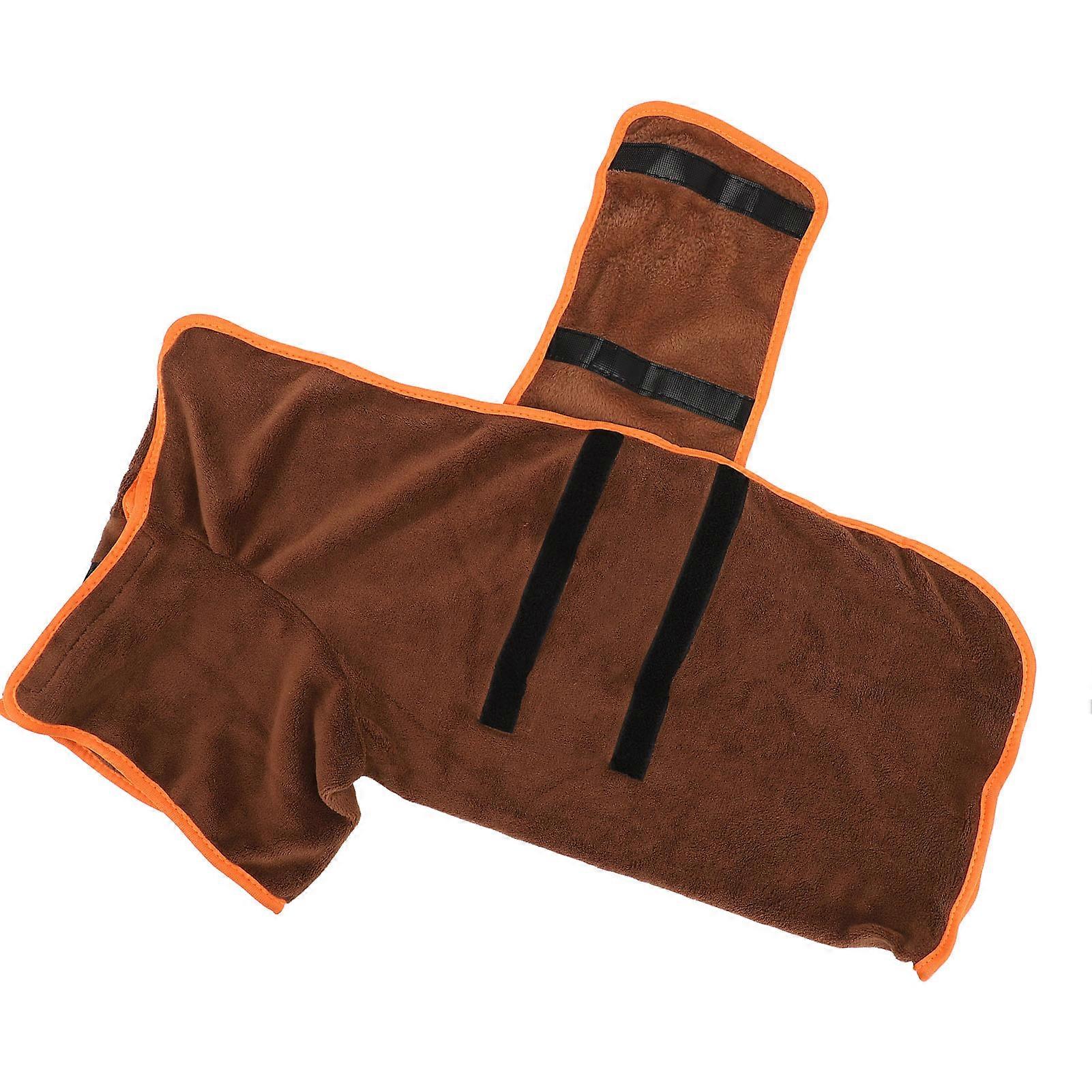 Dog Drying Coat XL Brown Super Absorbent Soft Thick Bathrobe