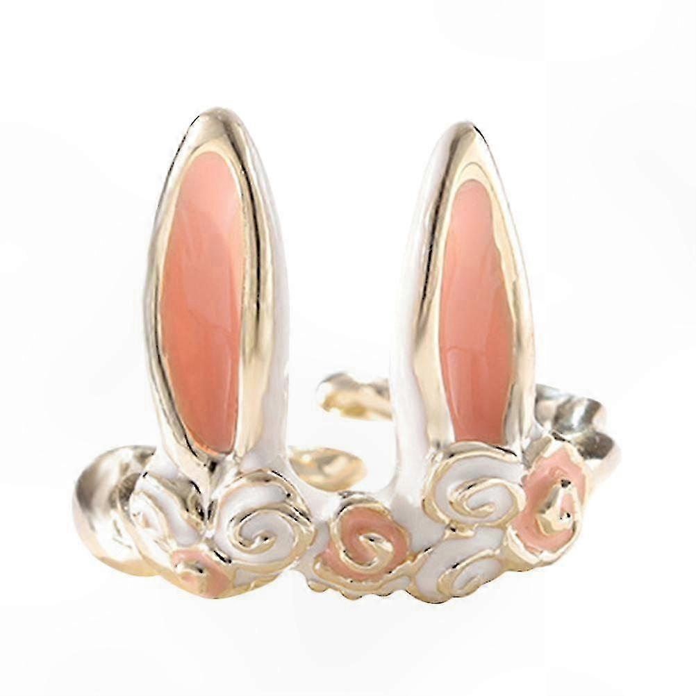 Adjustable Easter Bunny Ring Set for Couples with Expandable Fit for Women