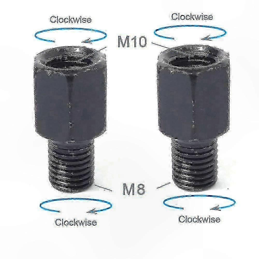 Universal Motorcycle Mirror Adapters - Black Rearview Mirrors with Right & Left Thread for Bikes