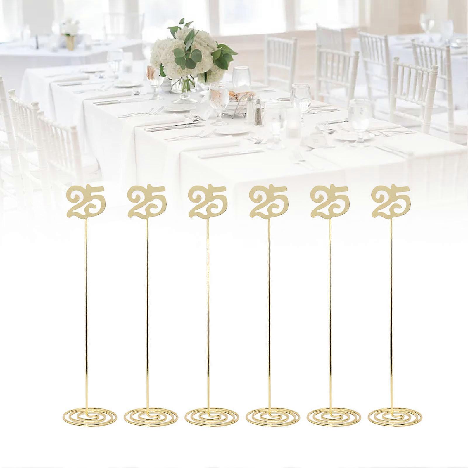 6pcs Rust Proof Metal Table Numbers with Base for Wedding Party