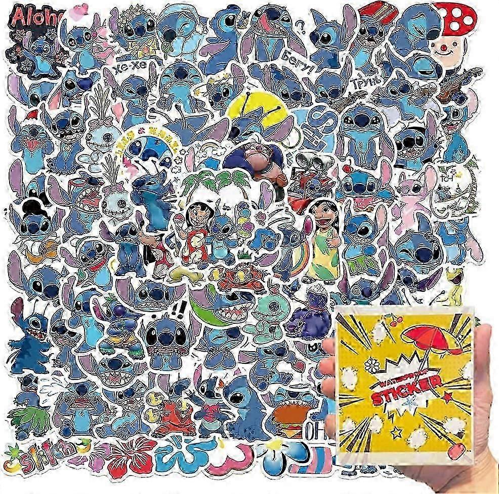 100 Pcs Lilo & Stitch Stickers Waterproof Vinyl Stickers for Water Bottle Luggage Bike Car Decals (Stitch)