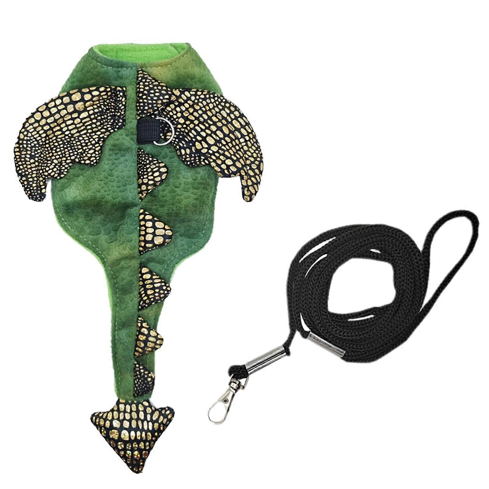 BeardedDragon Harness Leash For Lizards Reptiles Harness Vest Nylon Size Adjustable Walking Training Dinosaur Costume