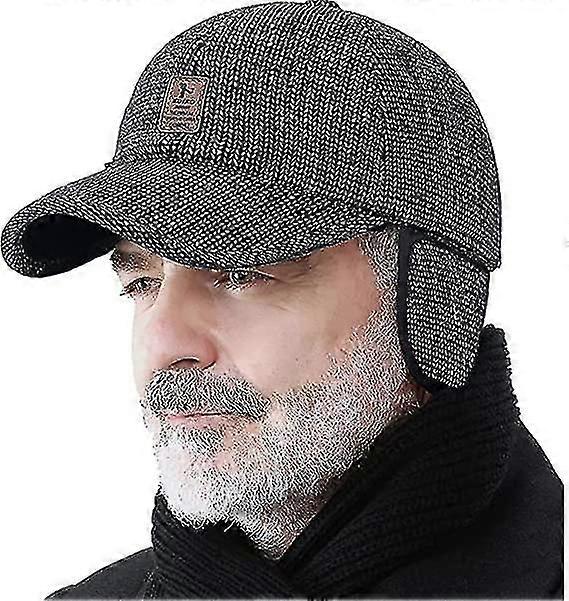 Adjustable Winter Hat for Men with Earflaps, Warm Sport Golf Baseball Cap