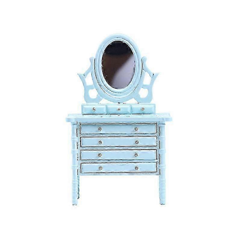 Miniature Furniture Toy Dolls House Diy Decoration Accessories Mini 1:12 Dresser Drawer Table With Mirror