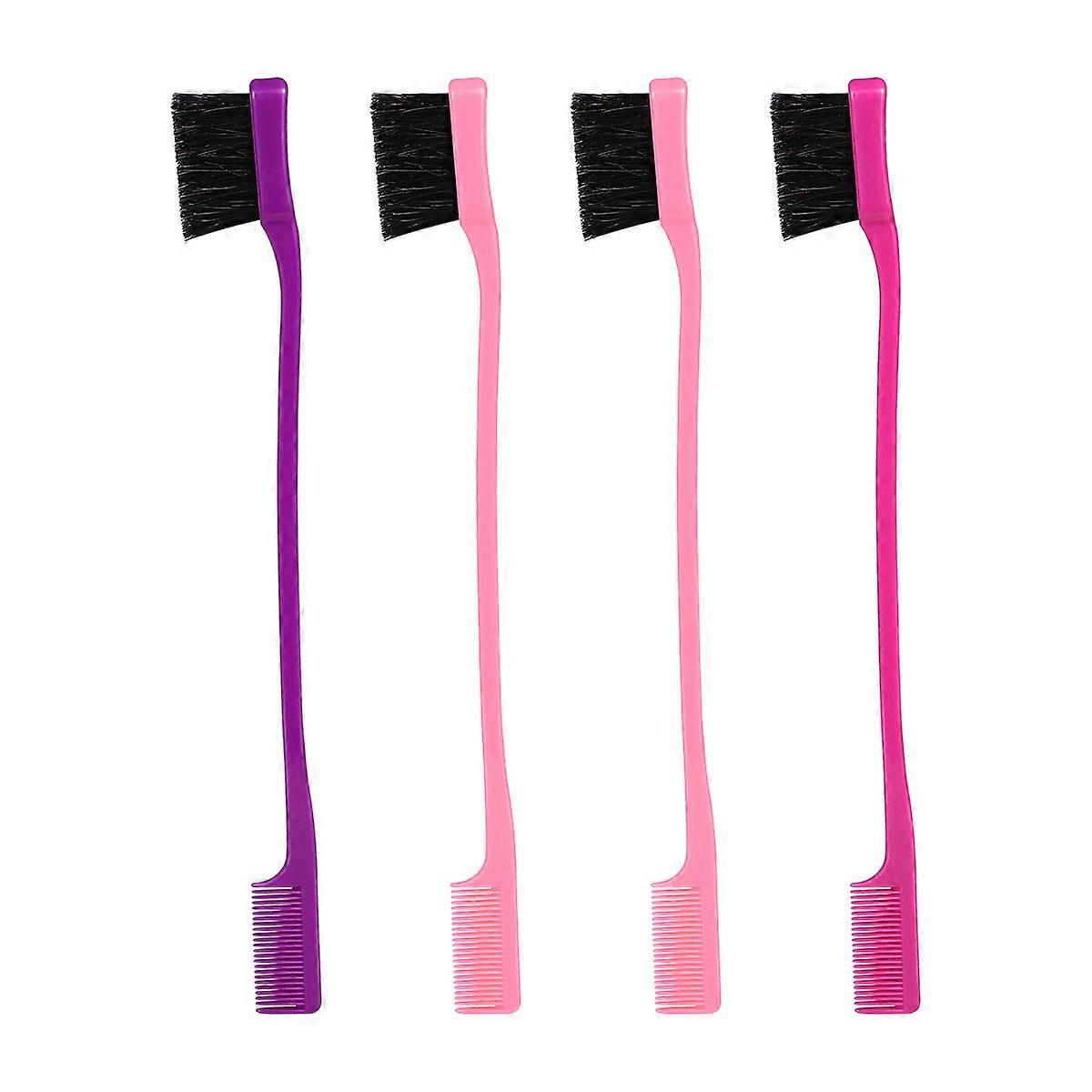 Frcolor 4Set Eyebrow Grooming Tool Double-headed Brush Comb For Women And Girls Daily Use Assorted Color