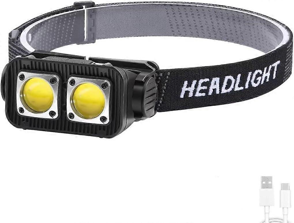1000 Lumen Headlamp, 4 Mode Headlamp Rechargeable, LED Headlamp with White Red Light, IPX4 Waterproof Motion Sensor Head Lamp, for Outdoor Camping Run