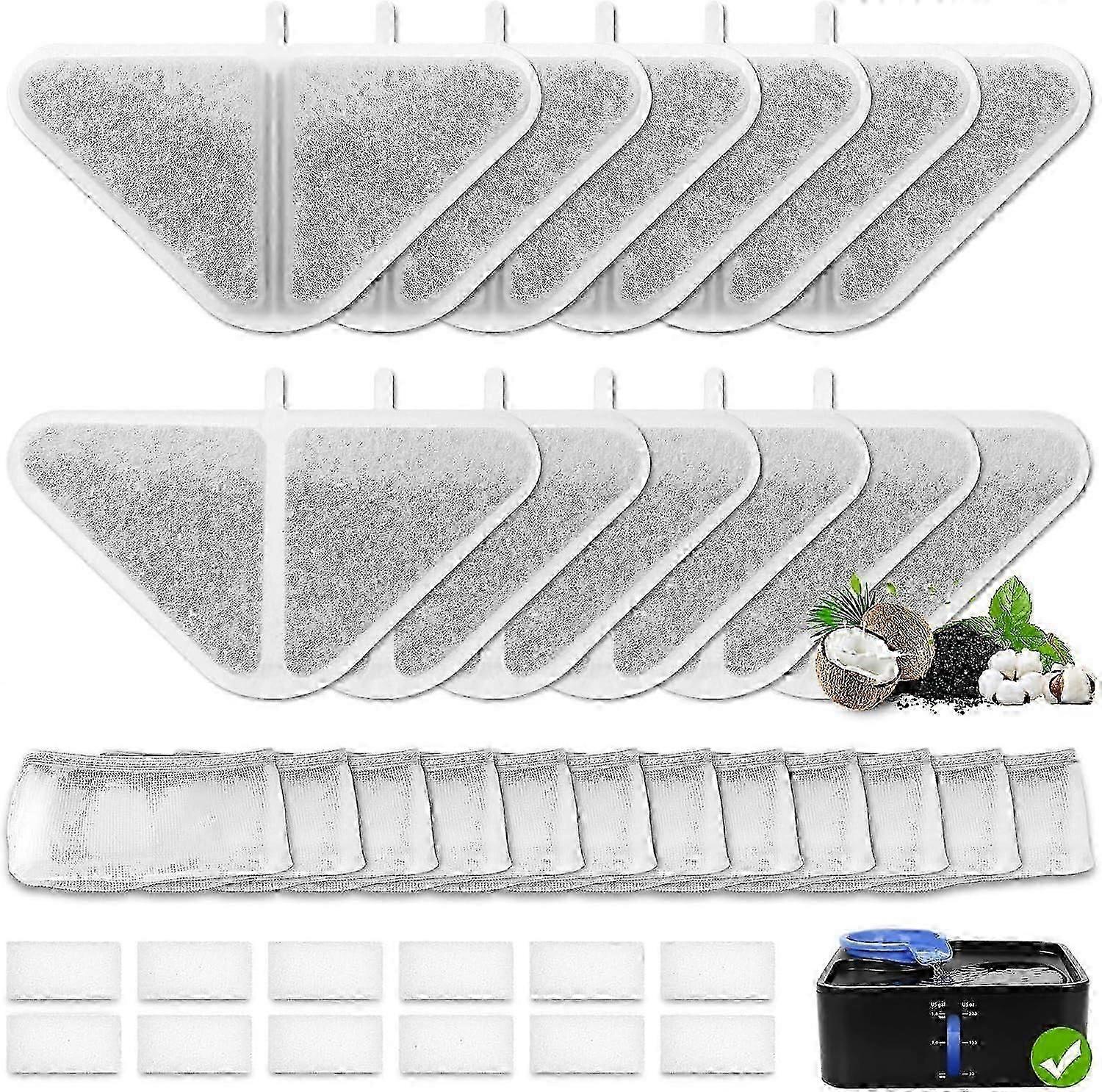Replacement Filters for 230oz Dog Water Fountain, Water Fountain Filter Replacement for 5 Layers Filtration System 7L Pet Fountain