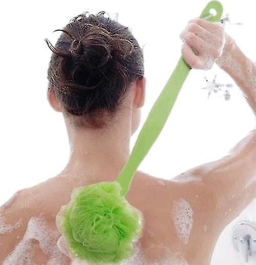 Sponge Bath Brush Back Scrubber Plastic Handle Spa Brush [green]