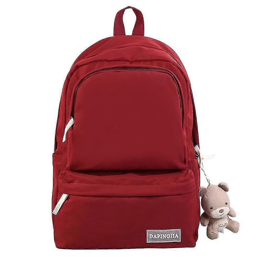Nylon Solid Color Double Zipper Student Backpack Fashion Casual Couple Backpack