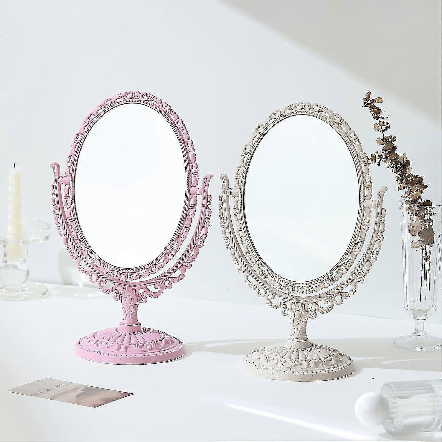Flip Dual-Sided Desktop Vanity Mirror - 360° Swivel for Perfect Angle Viewing 2025