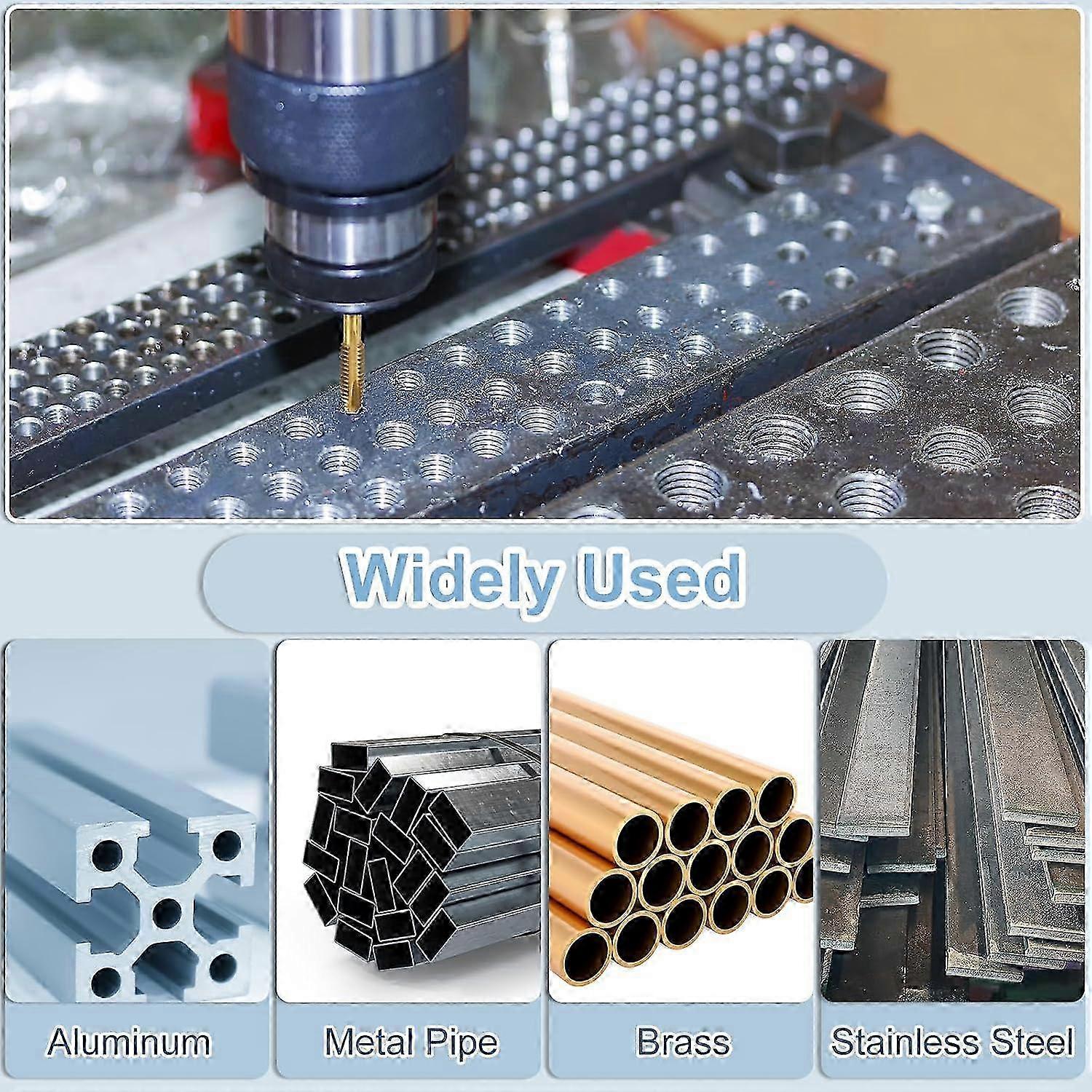 Spiral Point Plug Threading Tap M4 x 0.7 Thread, Ground Threads H2, High Speed Steel 6542, 6pcs 2025