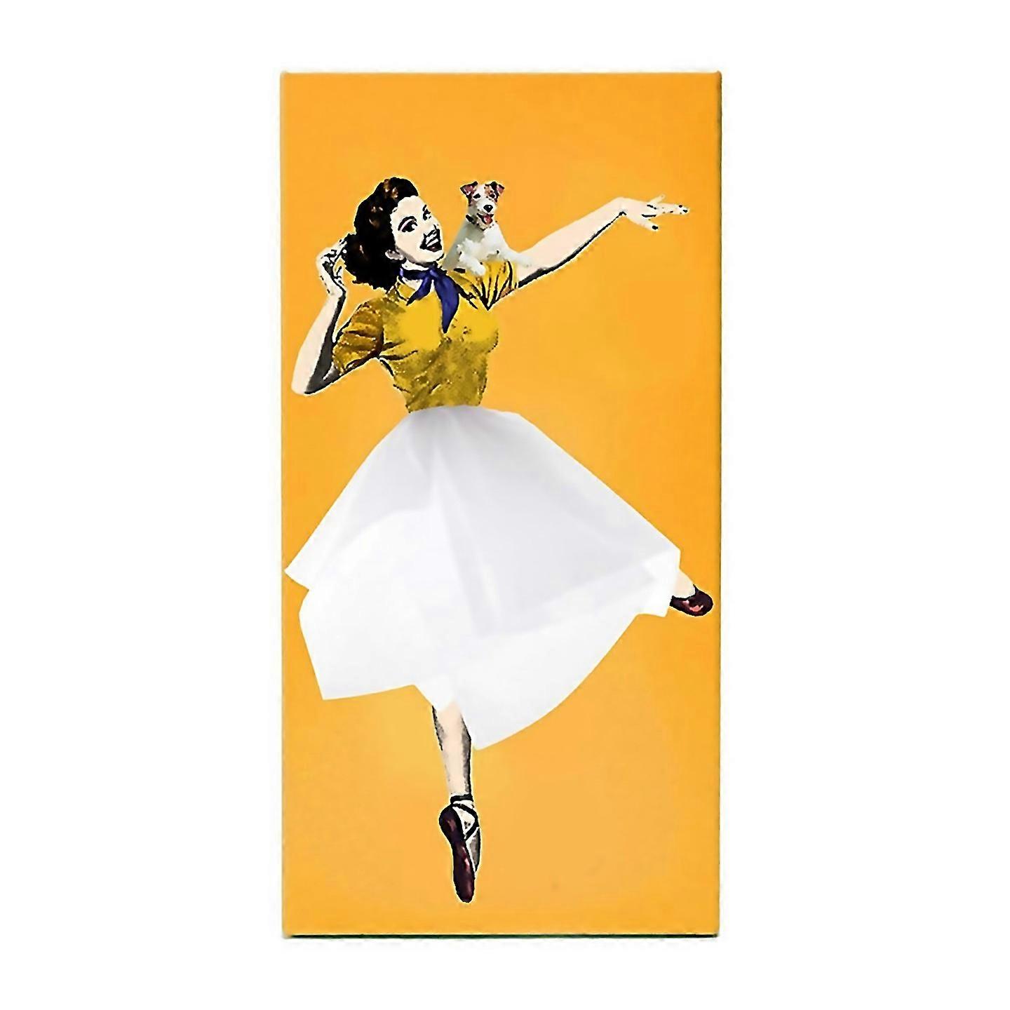 For Creatives Lady Flying Skirt Tissue Box Yellow
