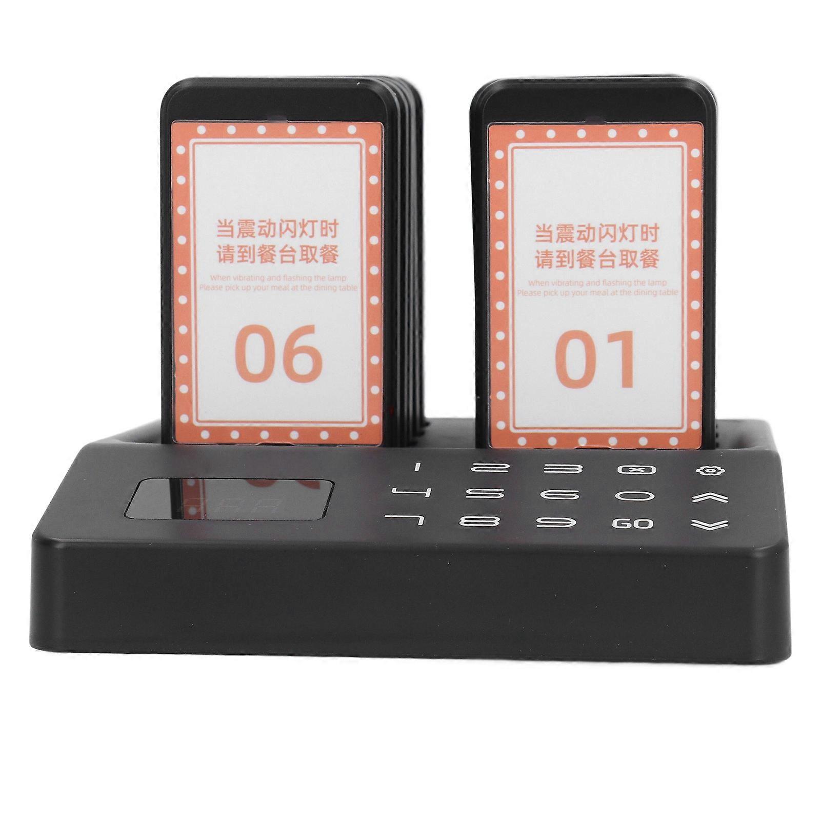 Wireless Calling System 1000m Range, 1 Base 10 Guest Pagers, EU Plug