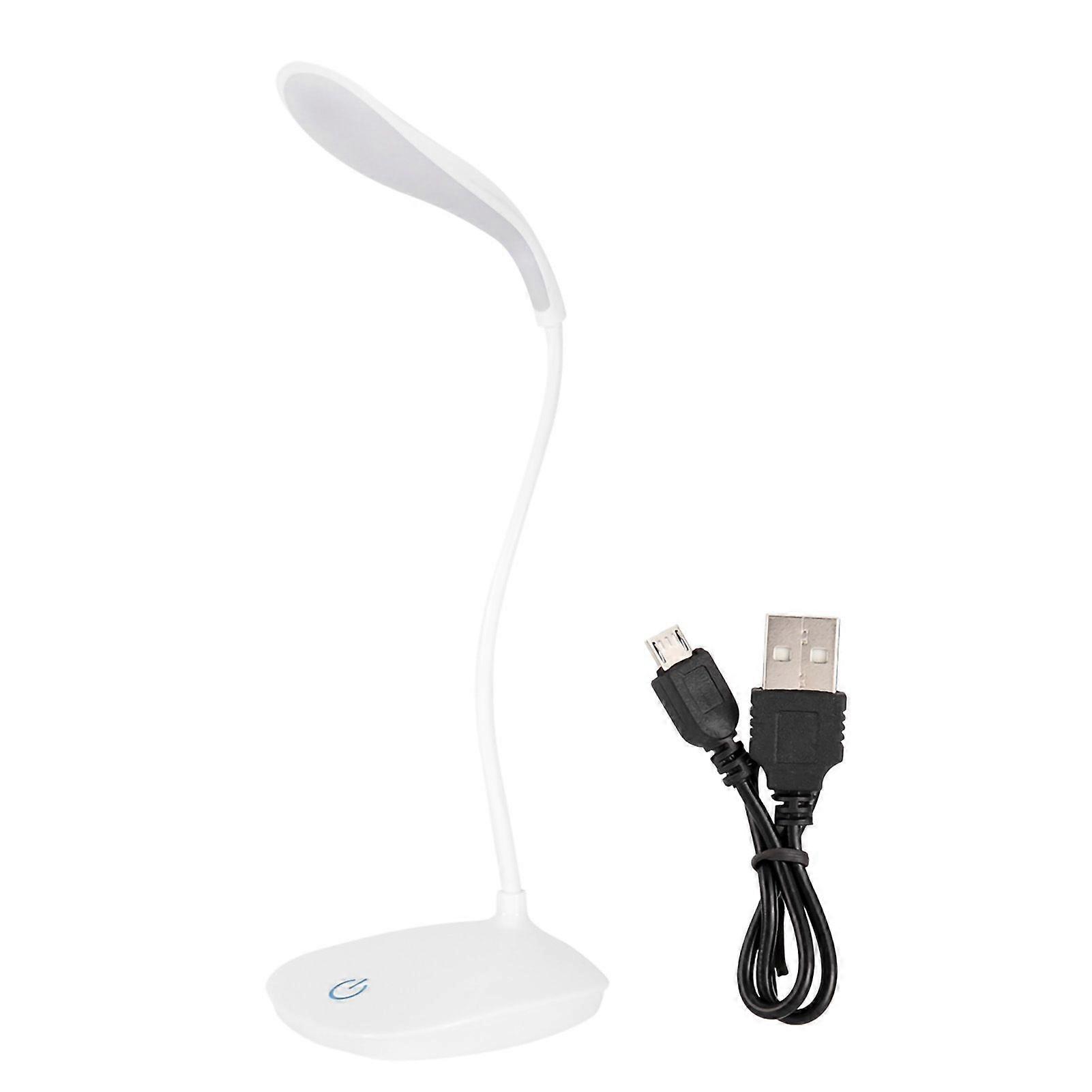 USB Flexible Neck LED Desk Light Dimmable Touch Switch Night Reading Lamp