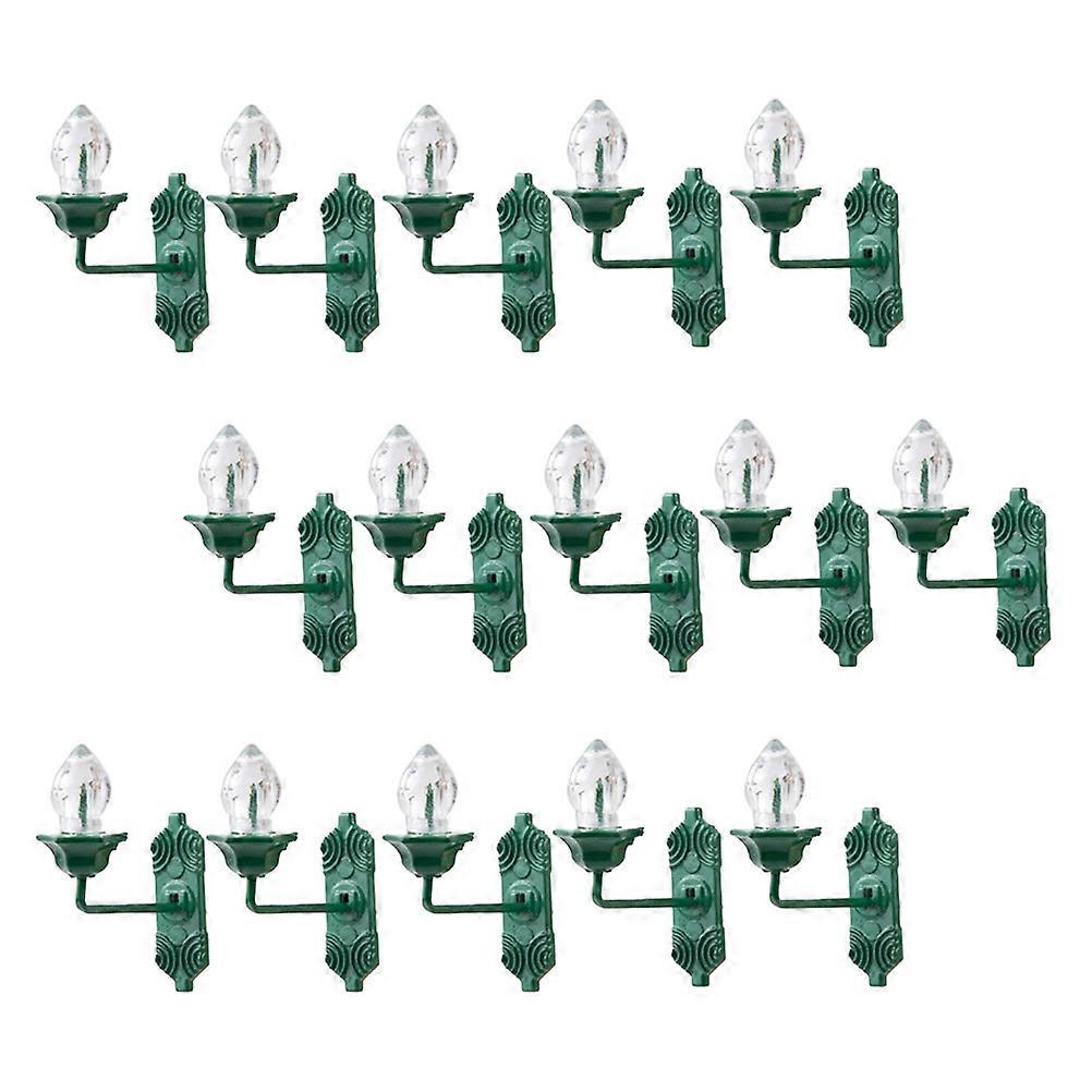 Miniature Lamp Sand Table Decoration Mini Crafts Compact Shape Green Abs Stainless Steel for 25Pcs