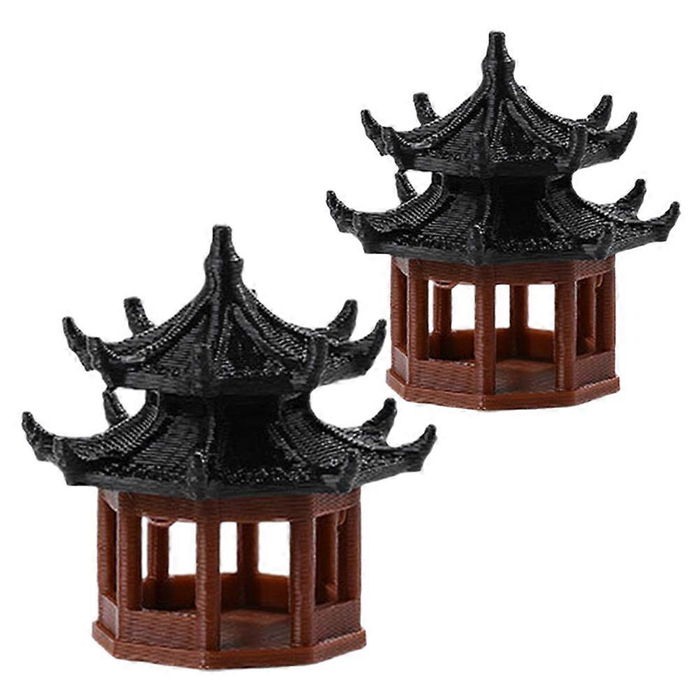 Landscaping Adornment Mini Pavilion Statue Plastic 16 Pieces