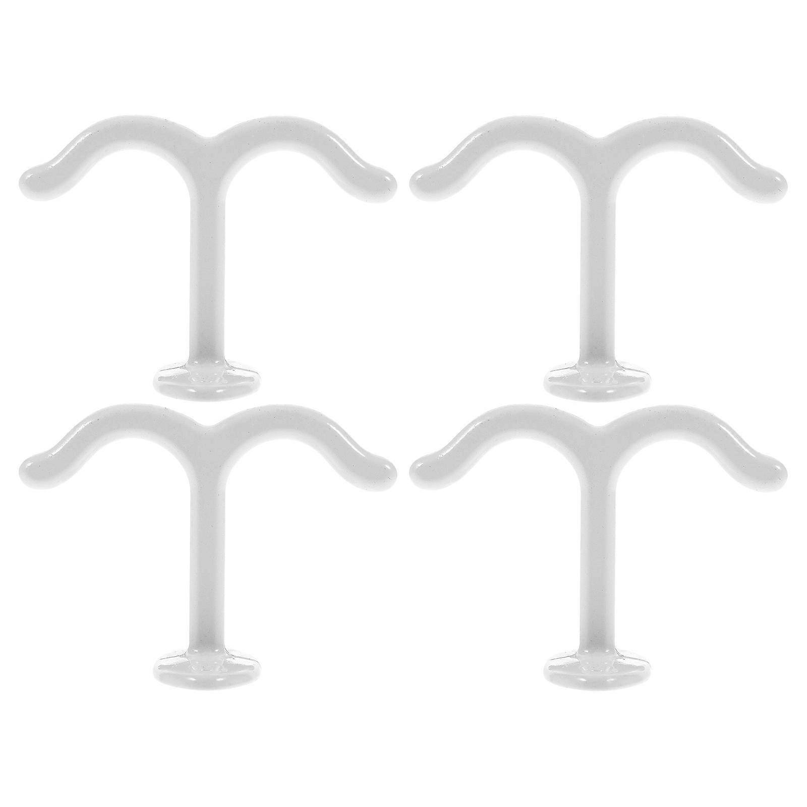 Creative Closet Hooks Metal Hanging Hooks for Hanging 4Pcs White Zinc Alloy
