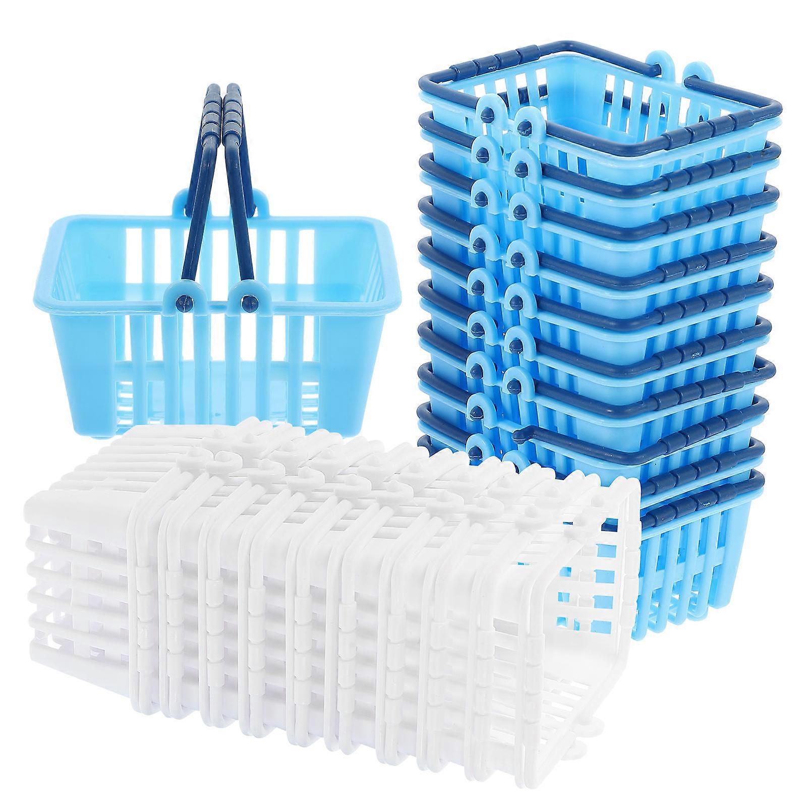 Mini Hand Basket Grocery Indoor Plastic Assorted Color Function As Storage 20Pack