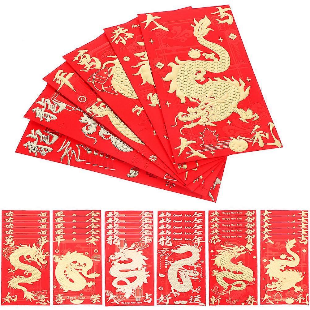 Dragon Paper Red Envelope Packets for Festival Celebration 36Pcs
