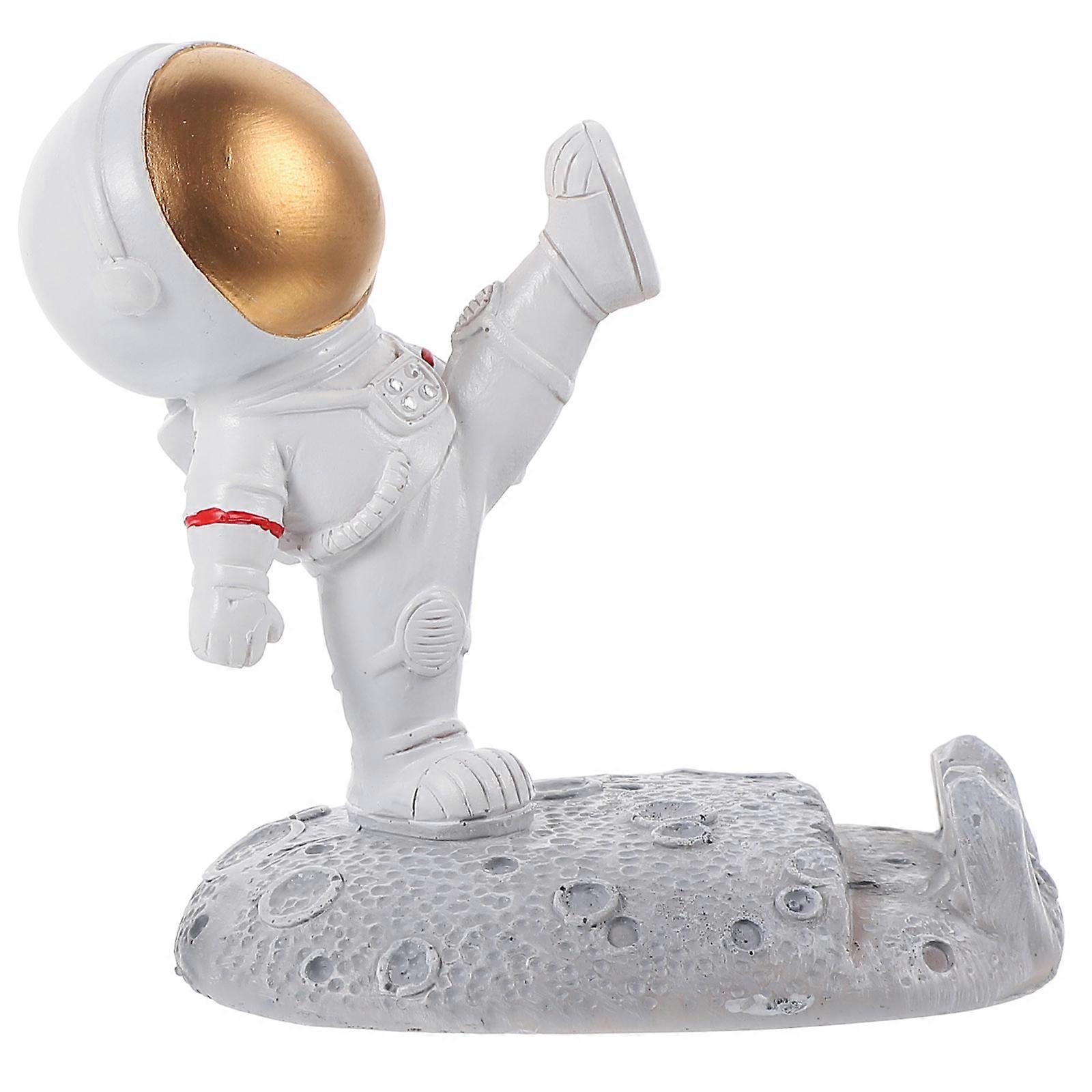 Desktop Astronaut Resin Ornament for Office and Home Use White Material Decorative Figurine 1Set