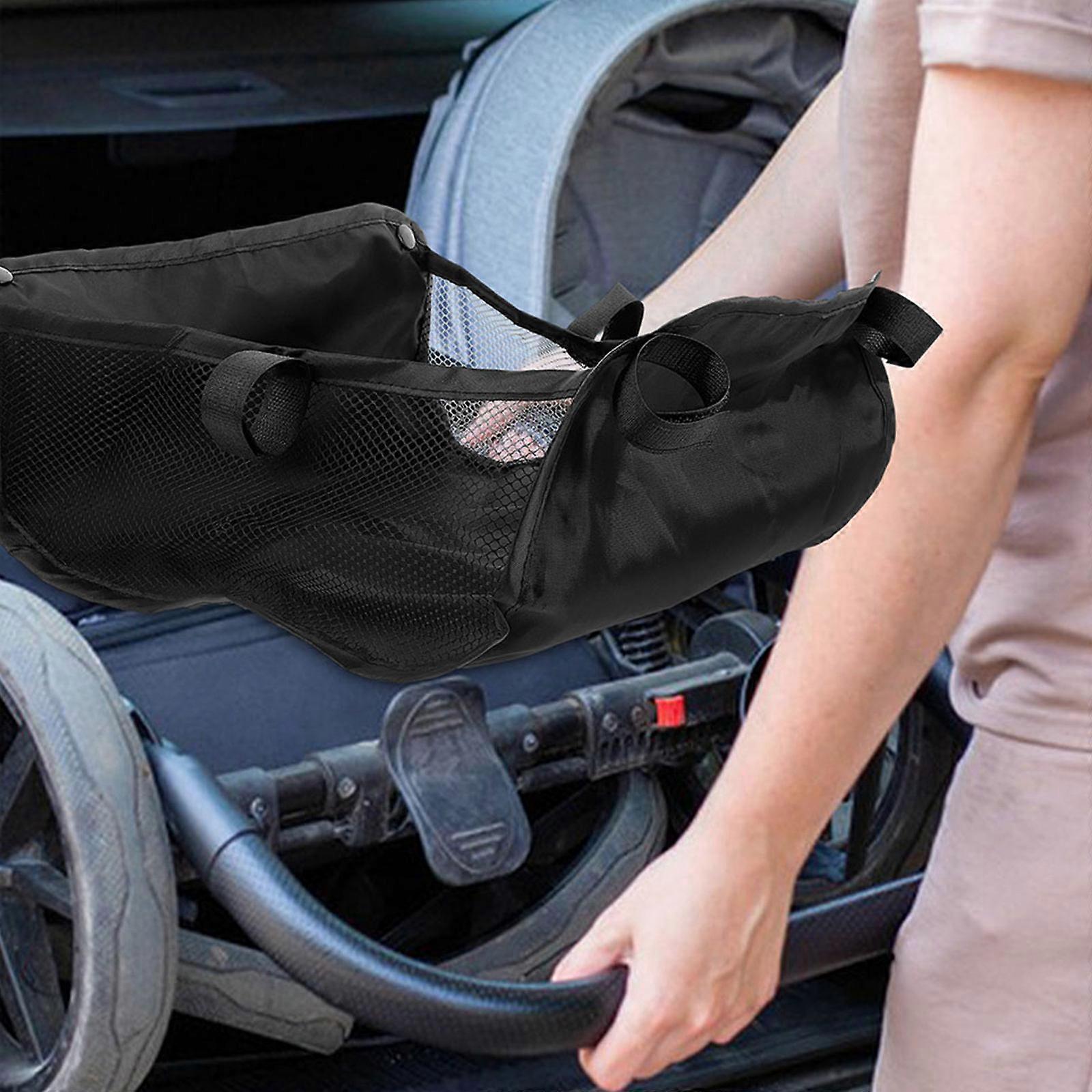 Stroller Basket Attachment Easy Installation Baby Stroller Organizer Bag for Daily Use in Practical Design 2Pcs