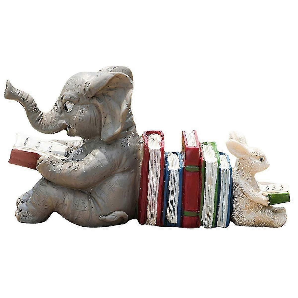 Elephant Animal Reading Studying Statue Bookends Animal Statue Decor Home Decor