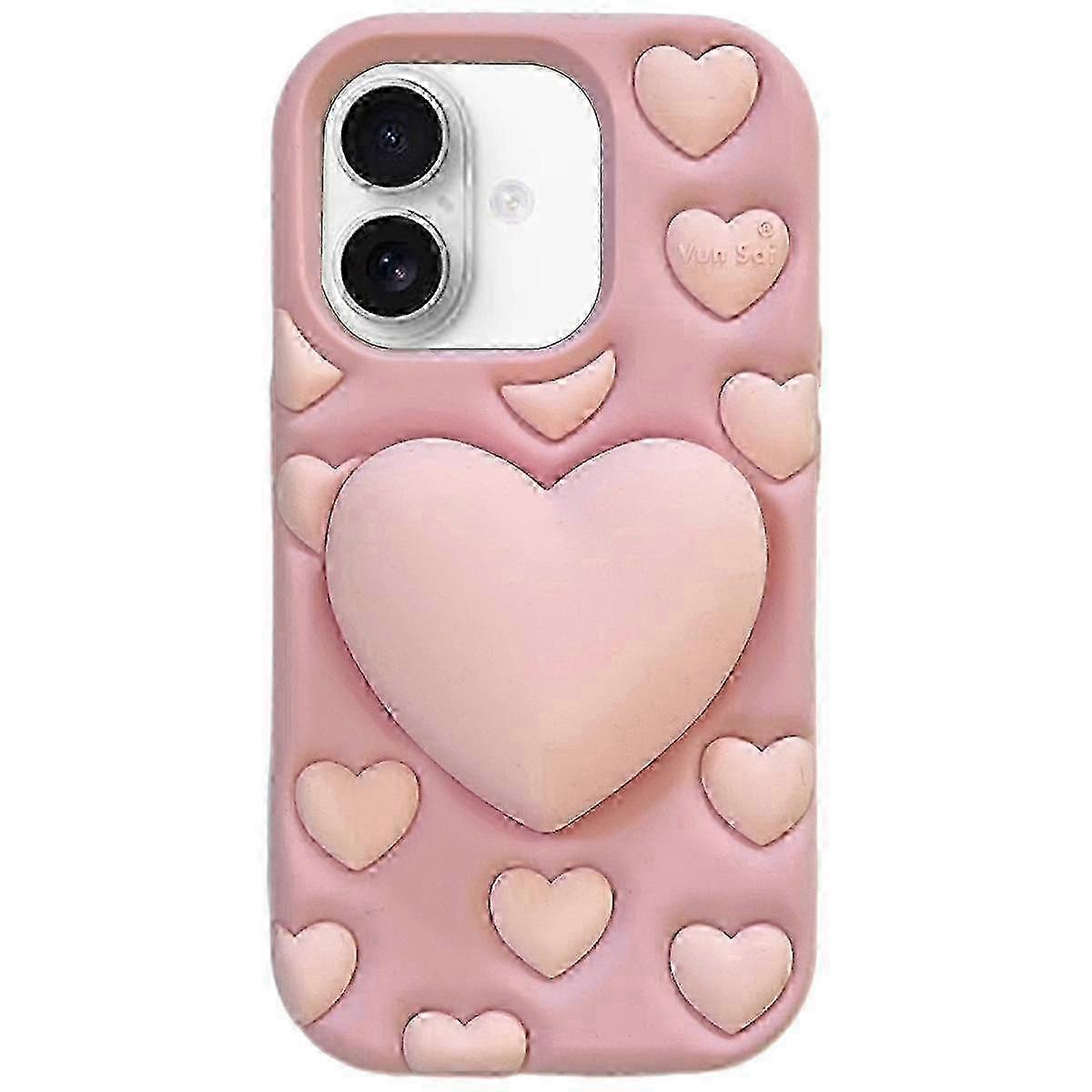 3D Heart Holder Silicone Phone Case