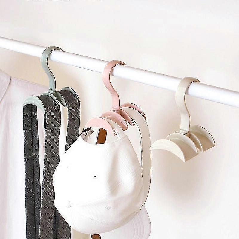 Set of 3 Colors Bag Storage Racks Multifunctional Tie Belt Hanger Hooks Wardrobe Plastic Rotatable