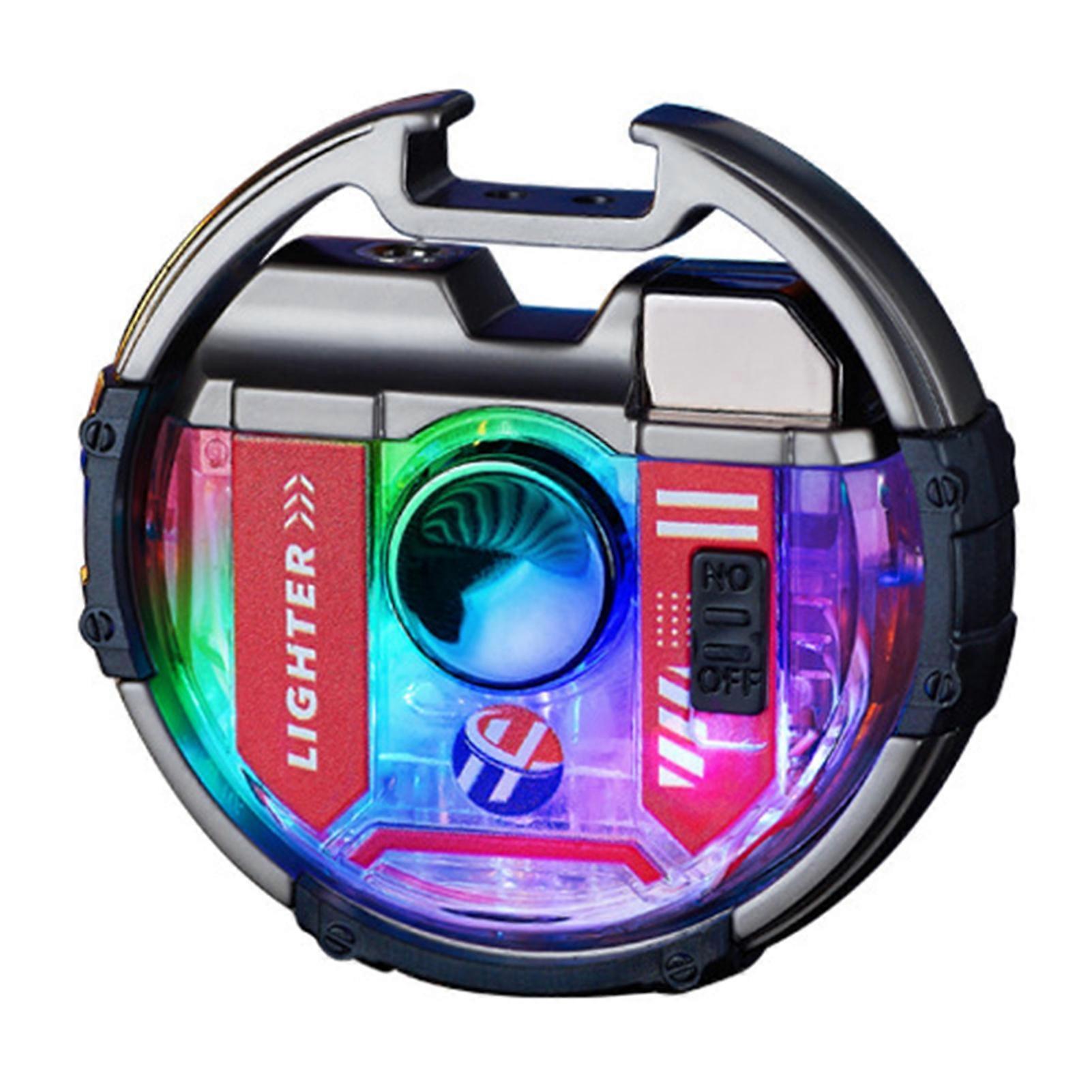Spinnings Fidgets Lighter with LED Light Unique Mecha-Gyro Design for Outdoor Camping