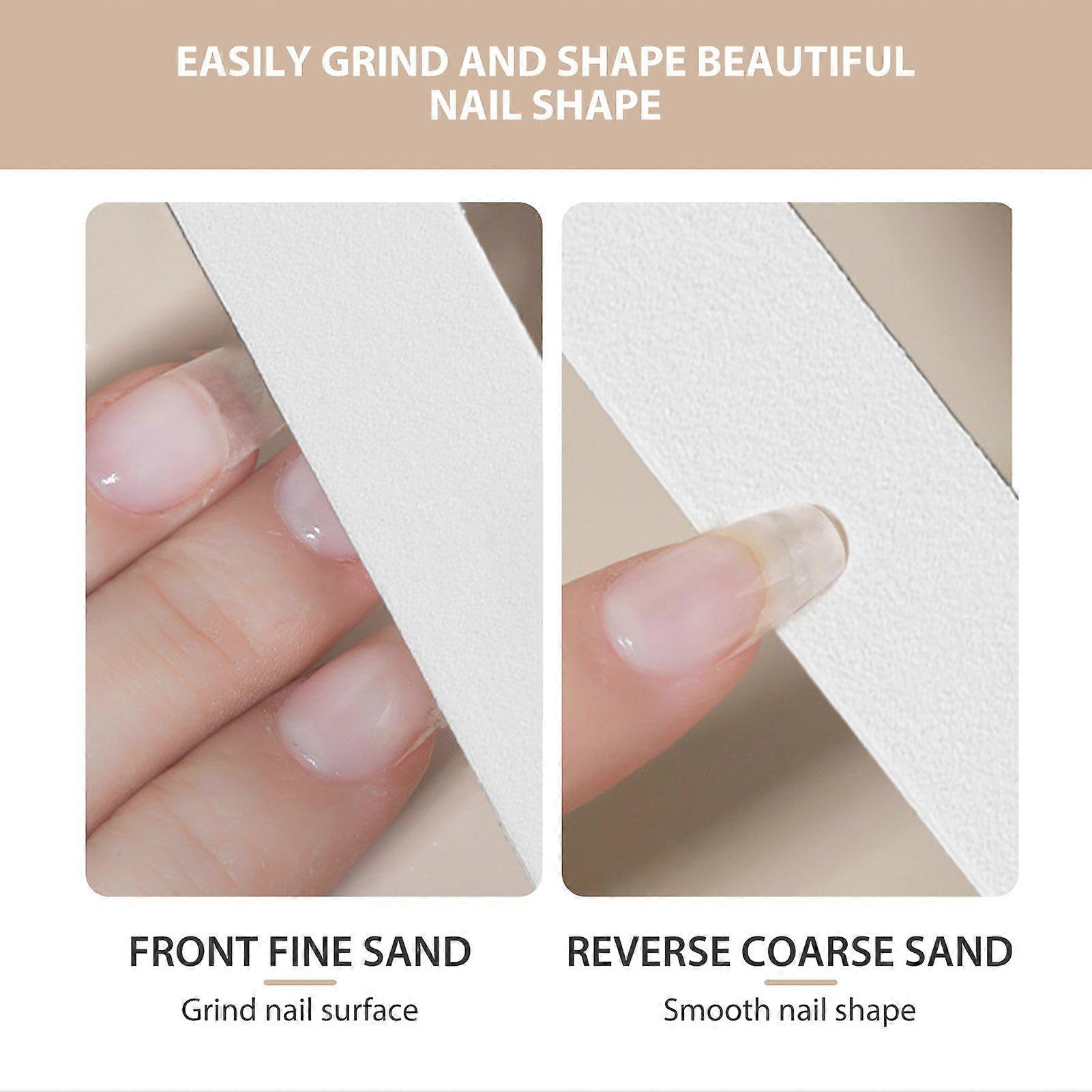 10pcs Nail Buffering File Professional Home Salon Washable Reusable Double Sided Nail File with Scale