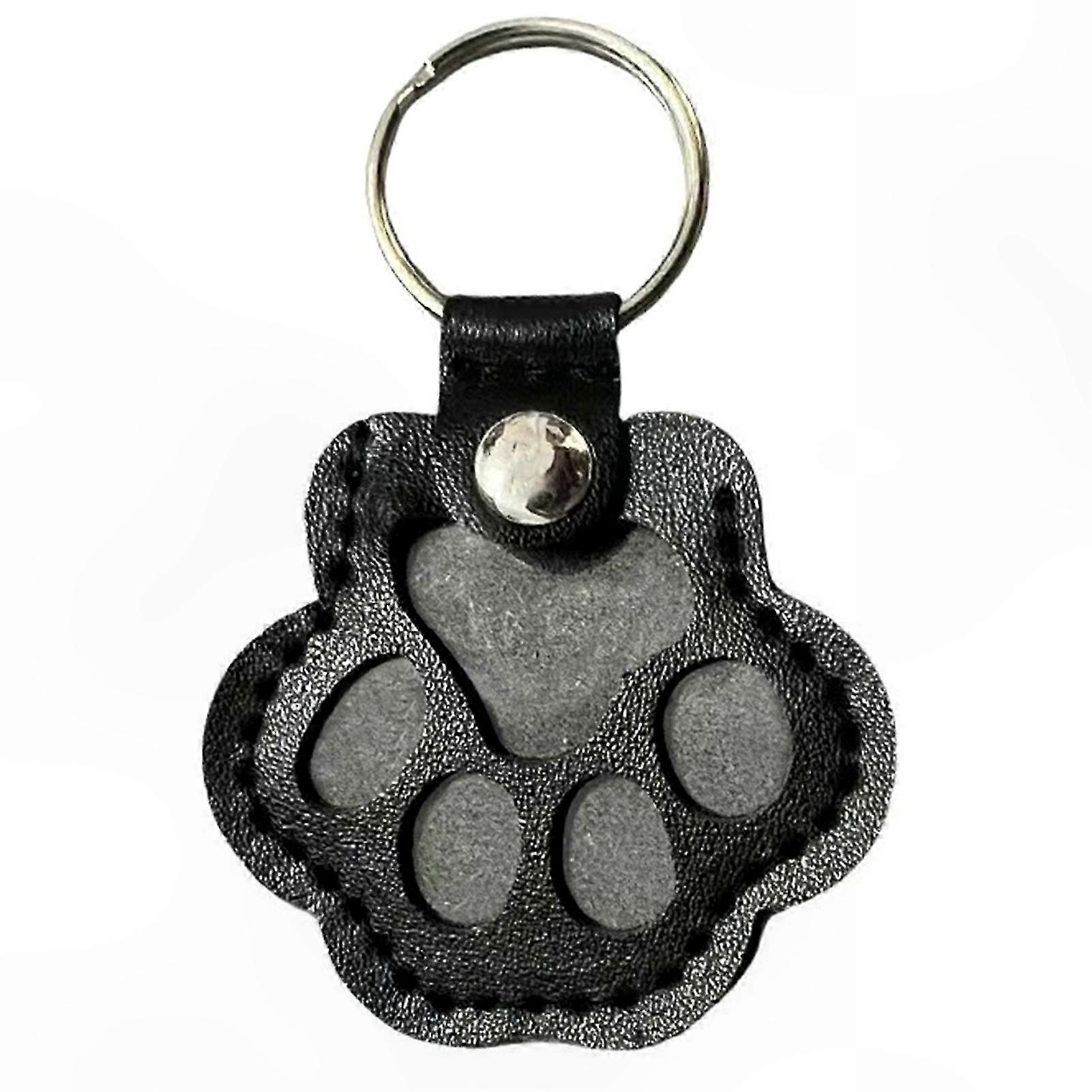 Customizable Pet Hair Keychain with Paw Print Design for Dog Lovers