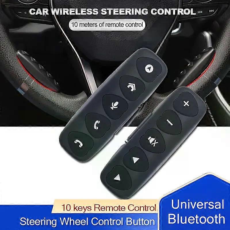 Universal Bluetooth Wireless Car Steering Wheel Control Button 10 keys Luminous Remote Control For Radio DVD GPS Multimedia